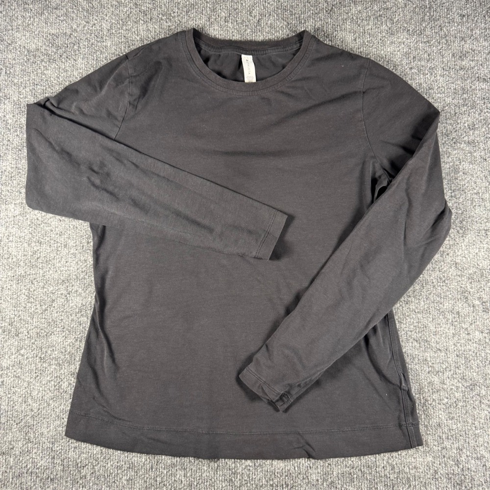 Athleta Outbound Top Womens Small Black Long Sleeve Crew Neck Cotton Blend 0113